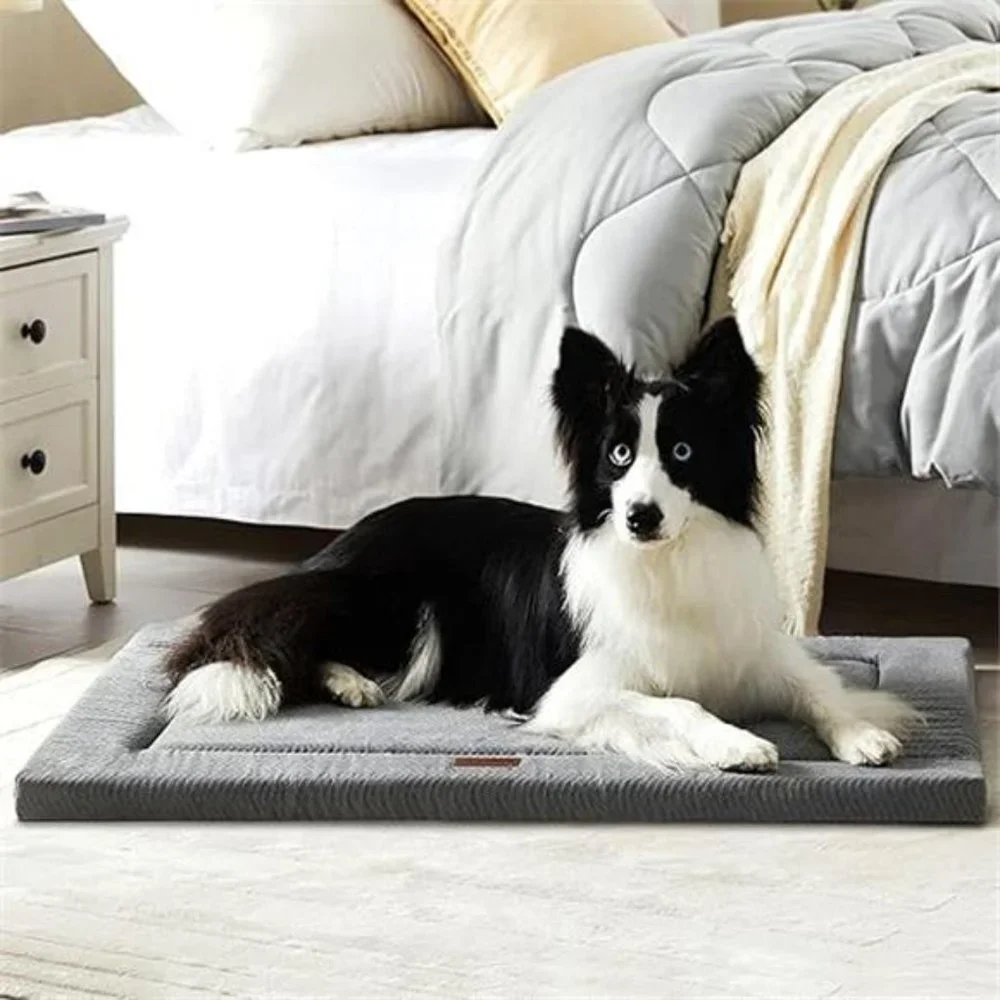 Dog Bed for Crate, High Resilience Foam Dog Crate Mat Kennel Pad with Soft Plush